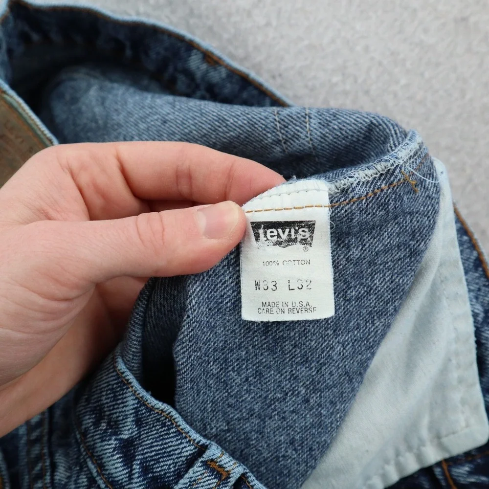 VTG Levi's 540 Jeans 33x32 Blue Relaxed Straight Leg Acid Wash 80's USA Made